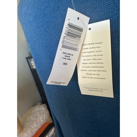 Eileen Fisher Mélange Fluff Sweater Heather Blue Size L Quiet Luxury Soft Luxe - Picture 8 of 8